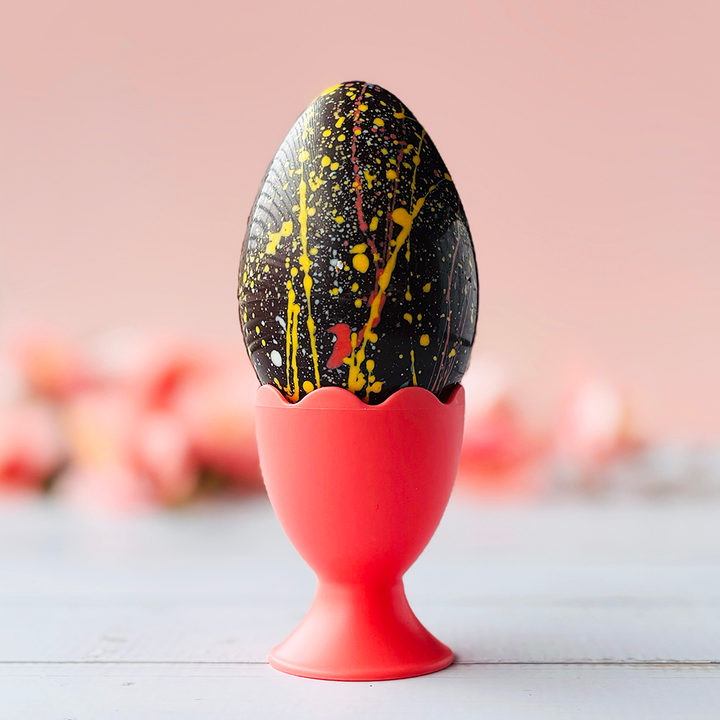 HAND PAINTED HOLLOW DARK CHOCOLATE EGG