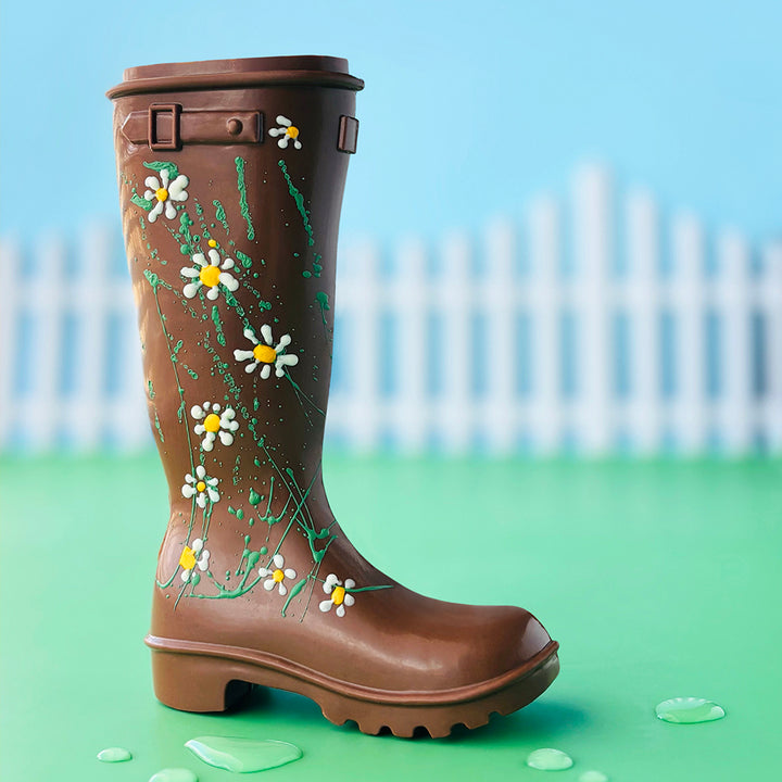 Chocolate Rubber Boot, Only available for purchase in our retail stores.