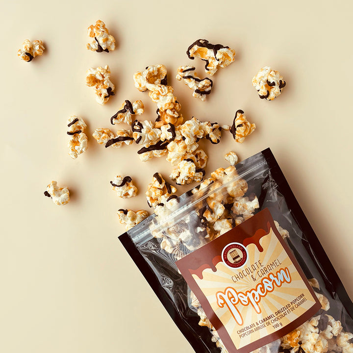 CHOCOLATE DRIZZLED CARAMEL POPCORN