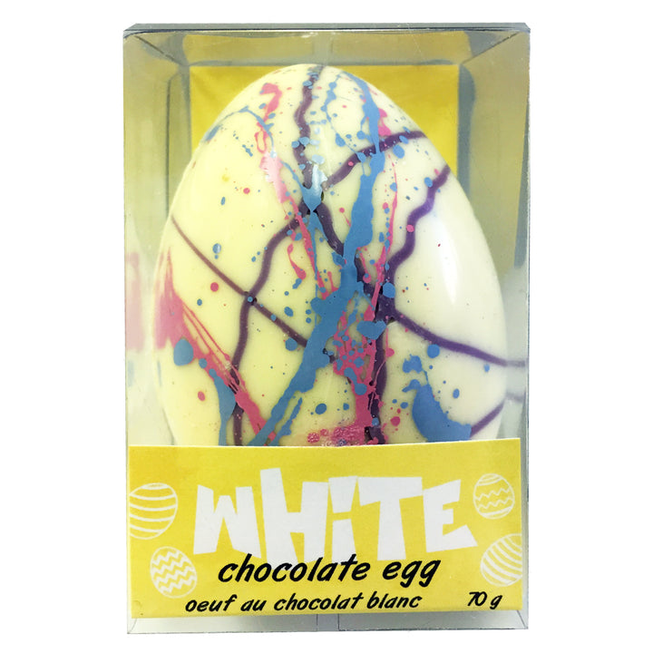 HAND PAINTED HOLLOW WHITE CHOCOLATE EGG